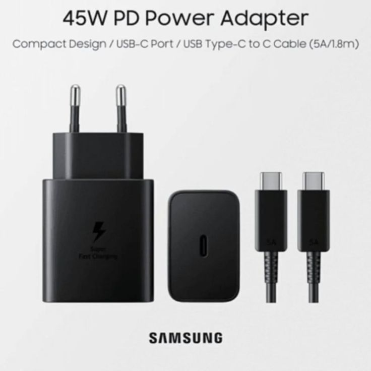 Samsung 45W PD Adapter with Free Cable | Fast Charger | 100% Original